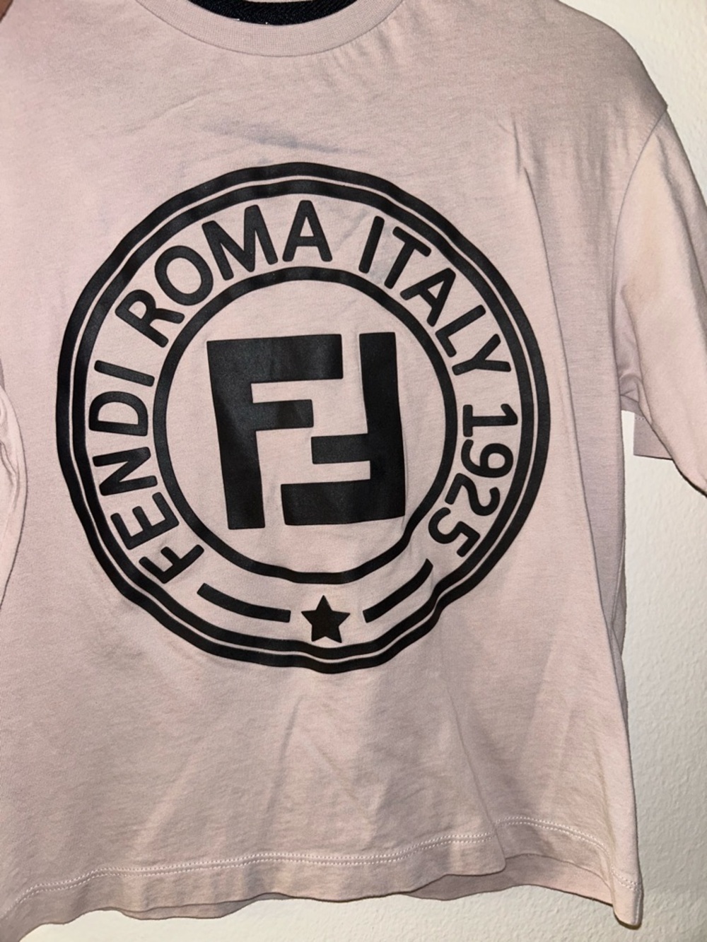 Fendi Kids Beige Logo Tee Shirt- AMAZING CONDITION